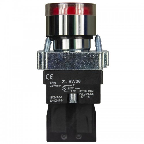 Кнопка XB2-BW3461 d22мм с подсветкой красная неон 230В 1НО ЭНЕРГИЯ
