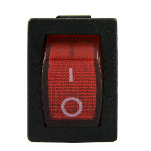 Клавишный переключатель YL211-02 2 положения черный/красная с подсветкой 230В 1НО ЭНЕРГИЯ