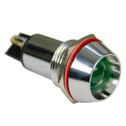 Лампа сигнальная AD22С d16мм зеленая LED 230В металлический корпус (50шт/упак) ЭНЕРГИЯ