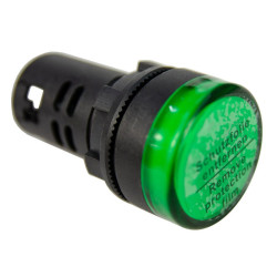 Лампа сигнальная AD22-22D d22мм зеленая LED 24В AC/DC цилиндр ЭНЕРГИЯ