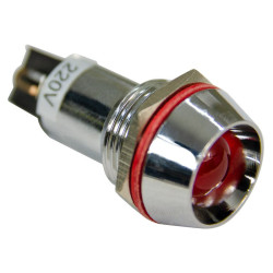 Лампа сигнальная AD22С d16мм красная LED 230В металлический корпус (50шт/упак) ЭНЕРГИЯ
