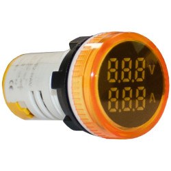Индикатор тока и напряжения AD22-RAV AC 0-100A 50-500В желтый ЭНЕРГИЯ