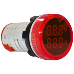 Индикатор тока и напряжения AD22-RAV AC 0-100A 50-500В красный ЭНЕРГИЯ