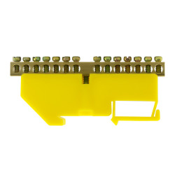 Шина нулевая TS-0609C 6х9 14 отверстий на DIN-изоляторе желтая ЭНЕРГИЯ