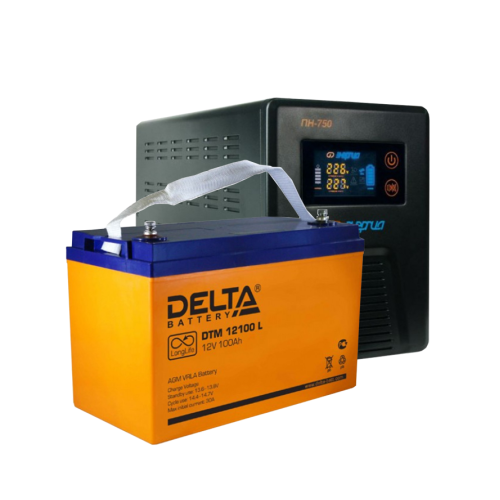 Купить Комплект ИБП Энергия Гарант 750 + Delta DTM 12100 L