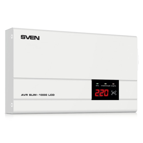 Купить Однофазный стабилизатор напряжения SVEN AVR SLIM-1000 LCD