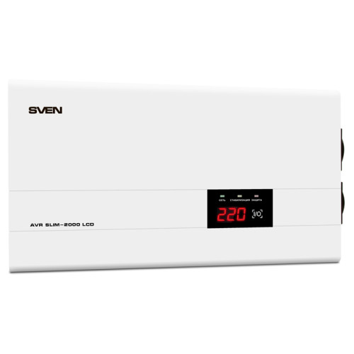 Купить Однофазный стабилизатор напряжения SVEN AVR SLIM-2000 LCD
