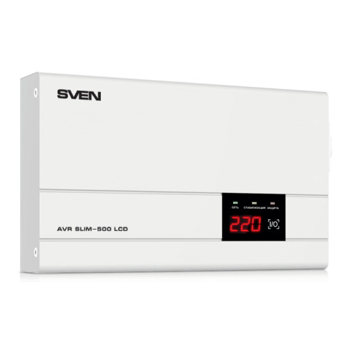 Купить Однофазный стабилизатор напряжения SVEN AVR SLIM-500 LCD