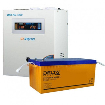 Купить Комплект ИБП Энергия Pro 1000 + Delta DTM 12200 L